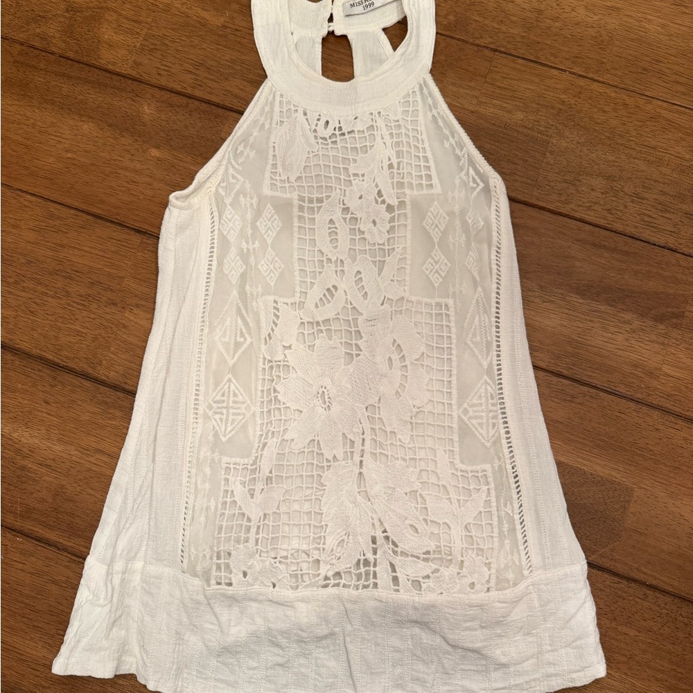 White Lace Halter Top